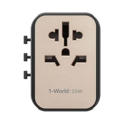 1-World Pd 35W 5 Ports + Ac Travel Adapter